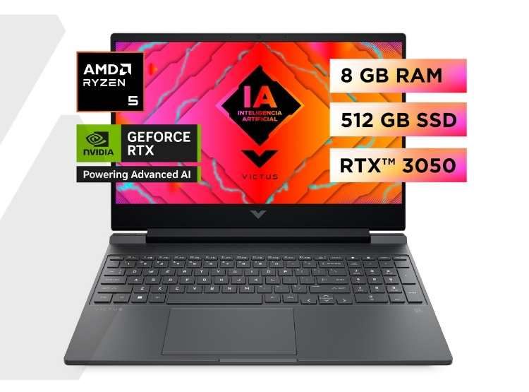 HP Victus Gaming 15-fb2002la Ryzen 5 con RTX 3050 y pantalla 144Hz